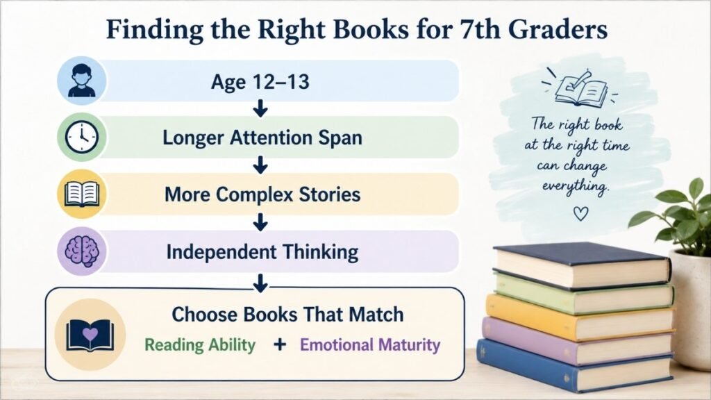 Parent discussing a book with a seventh grader
