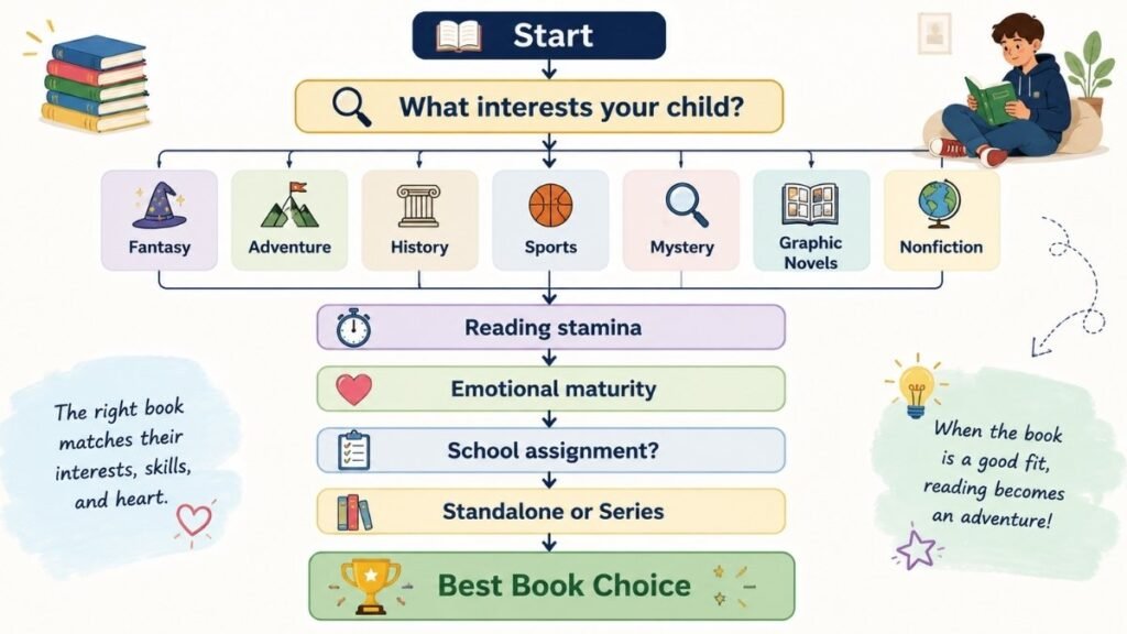 Decision tree for choosing books for seventh graders
